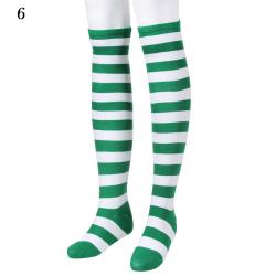 ++พร้อมส่ง++ถุงเท้าสีขาวเขียวความยาวเลยเข่า ความยาว 24 นิ้ว ถุงเท้าแซนตี้ ถุงเท้าซานต้า
