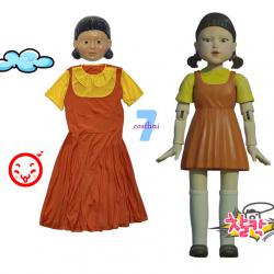  7C251 ชุดเด็ก ตุ๊กตาสังหาร AEIOU สควิดเกม เล่นลุ้นตาย Children AEIOU Doll Squid Game