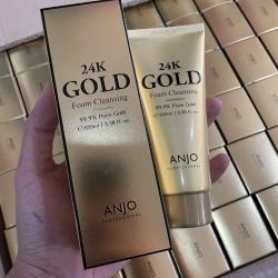 Anjo 24K Gold Foam Cleansing โฟมล้างหน้าทองคำบริสุทธิ์ 24k นำเข้าจากเกาหลี