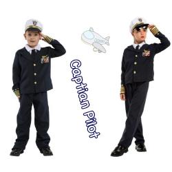 7C260 ชุดเด็ก ชุดนักบิน ชุดกัปตันเครื่องบิน ชุดสจ๊วต Children Captain Pilot Aviator Costumes