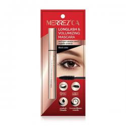 Merrezca Longlash & Volumizing Mascara 6.5g. No.Black มาสคาร่า เพิ่มขนตาหนา โค้งงอน