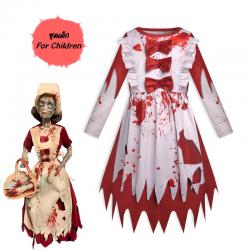 7C295 ชุดเด็ก เมดเลือด สาวใช้เลือด ชุดฮาโลวีน Children Blood Maid Halloween Costume