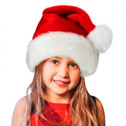 ++พร้อมส่ง++หมวกเด็ก หมวกซานต้าขนปุกปุย หมวกซานต้าสีแดงอย่างดี ผ้ากำมะหยี่นุ่มมากๆ ขนปุกปุย