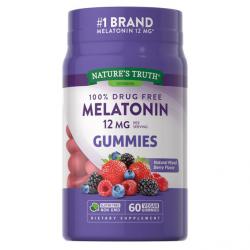 Nature's Truth Vitamins Melatonin 12mg Gummies Natural Mixed Berry 60 Vegan Gummies กัมมี่เมลาโทนิน รสเบอร์รี่แสนอร่อย! ช่วยเพิ่มประสิทธิภาพการนอนหลับให้ได้ลึกขึ้น ยาวนานขึ้น ตื่นมาอย่างสดชื่น