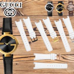 16 20 22 mm. สายนาฬิกา Gucci แบบสายหนังแท้ (เฉพาะสาย)