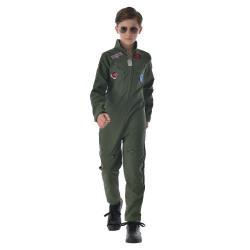 7C303 ชุดเด็ก นักบิน กัปตัน สจ๊วต ทหาร เครื่องบินรบ Children TopGun Airforce Fighter Jet Pilot Costume