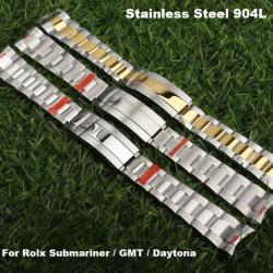 สายนาฬิกา แบบสแตนเลส สตีล Stainless Steel 904L สำหรับ Rolex