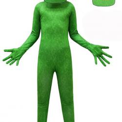 7C308 ชุดเด็ก ชุดฮาโลวีน ชุดกบ กรีน สีเขียว เพื่อนสีรุ้ง Children Frog Green Roblox Rainbow Friends Halloween Costume