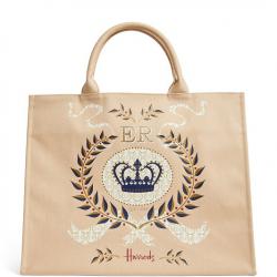 Harrods กระเป๋าช้อปปิ้ง รุ่น Large Cotton Queen Elizabeth II Commemorative Tote Bag***พร้อมส่ง 