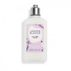 L'OCCITANE White Lavender Body Milk 250 ml. โลชั่นน้ำนมบำรุงผิวกาย เพิ่มความชุ่มชื้นให้ผิวจากเชีย บัตเตอร์ให้ความชุ่มชื่นยาวนาน 24 ชั่วโมง ด้วยกลิ่นประณีตของดอกไม้ที่สะอาดและสดใหม่ White Lavender มีกลิ่นอันหอมสดชื่น ฟรอรัลอบอุ่นมัสก์วู้ดดี้ จากลาเวนเ