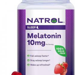 Natrol Gummies Sleep Melatonin 10 Mg. 140 Strawberry Gummies ของแท้จาก US 100% แพคเกจใหม่ วิตามินเมลาโทนินแบบกัมมี่ รสสตรอเบอร์รี่ ช่วยทำให้รู้สึกผ่อนคลาย นอนหลับง่ายขึ้น หลับสบายไม่ตื่นกลางดึก ตื่นมาสมองปลอดโปร่ง ช่วยให้อาการ jet lag ดีขึ้น ช่วยให้ร่างกา