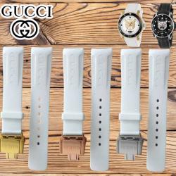สายนาฬิกาแบบสายยางซิลิโคน สีขาว ปลายสายแบบบัคเคิลล็อก ใช้สำหรับGucci