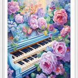 Rose and piano (พิมพ์ลาย)