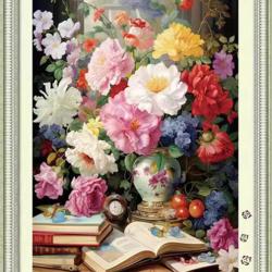Flower and books (พิมพ์ลาย)