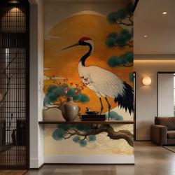 ภาพสั่งพิมพ์ลายกระเรียน เสริมมงคลและความสง่า