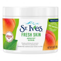 St.Ives Fresh Skin Apricot Scrub (New Look) 283 g. สครับขัดผิว Oil Free ขัดผิวอย่างอ่อนโยนล้ำลึก สกัดจากแอปริค็อต ปราศจากซัลเฟต เม็ดขัดผิวจากธรรมชาติ 100% ไม่มีส่วนผสมของ Paraben ขจัดสิ่งสกปรกและความมันได้หมดจด
